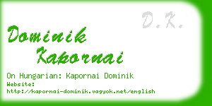 dominik kapornai business card